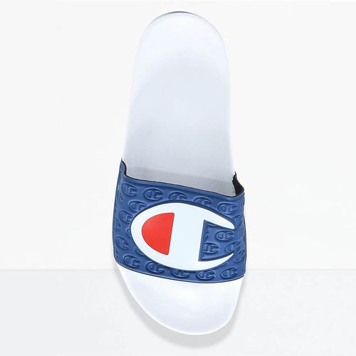 Dép Champion White & Navy Slide Sandals Màu Trắng Xanh-1