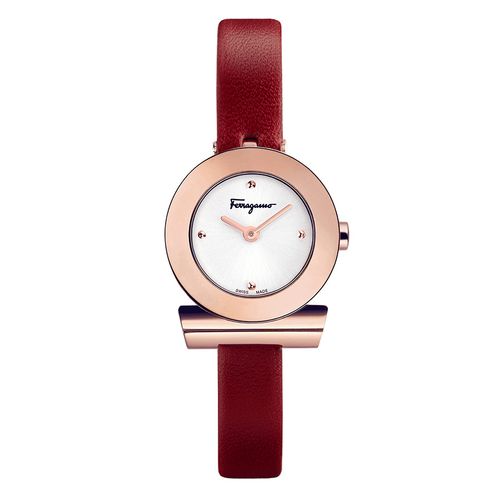 Đồng Hồ Salvatore Ferragamo Womens Gancino Watch, 22mm F43020017 Màu Đỏ