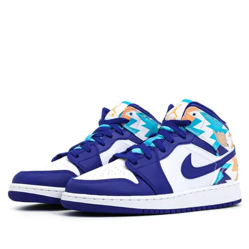 Giày Thể Thao Nike Air Jordan 1 Mid GS Geometric Pint 555112-105 Phối Màu