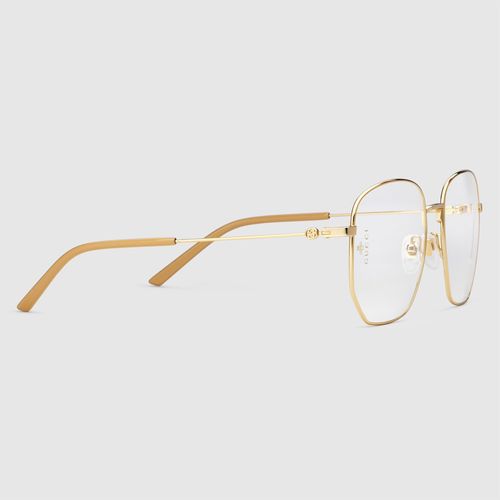 Kính Mắt Cận Gucci Rectangular-Frame Metal Glasses-3
