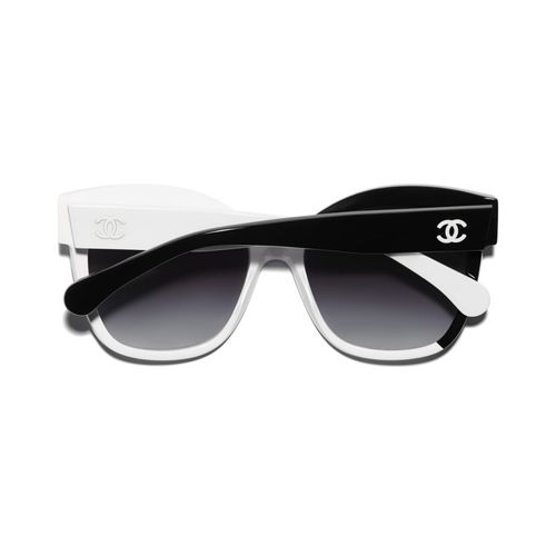 Kính Mát Chanel Butterfly Sunglasses Black White Gray-2