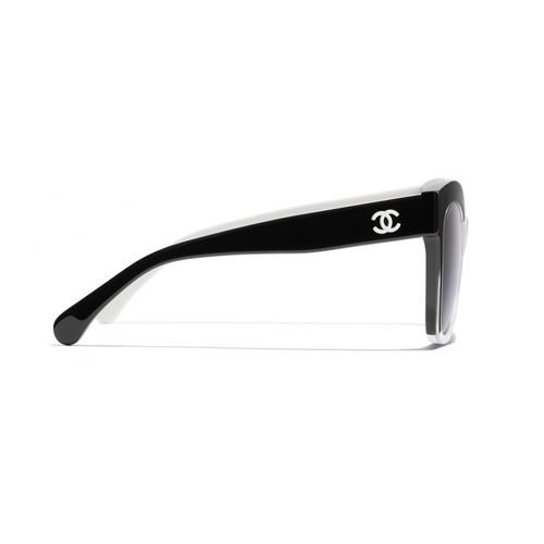 Kính Mát Chanel Butterfly Sunglasses Black White Gray-3