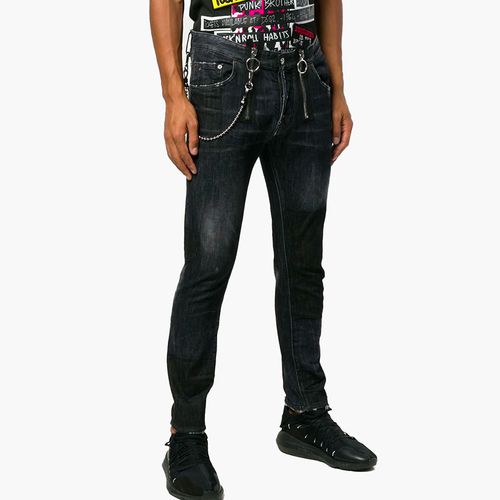 Quần Bò Dsquared2 Double Zipper Chain Cool Guy Jeans Màu Đen