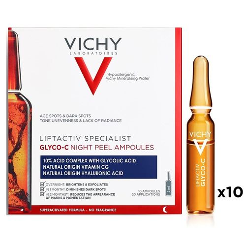Tinh Chất Hỗ Trợ Trẻ Hóa Da Vichy Glyco-C Night Peeling Ampoules (10 ống x2ml)