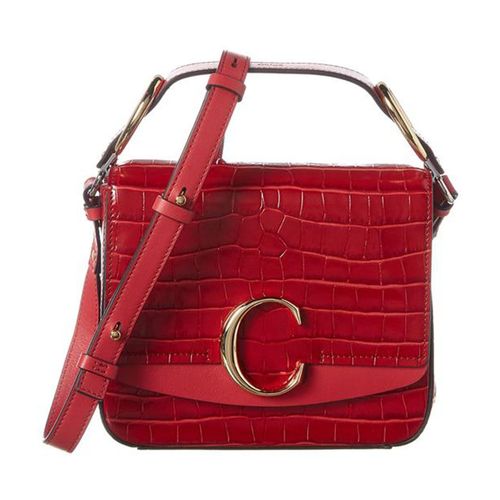 Túi Xách Chloé C Small Croc-embossed Red Leather Shoulder Bag Màu Đỏ