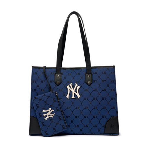 Túi Xách MLB Monogram Diamond Jacquard Shopper Bag New York Yankees 3AORL021N-50BLD Màu Xanh Blue-1