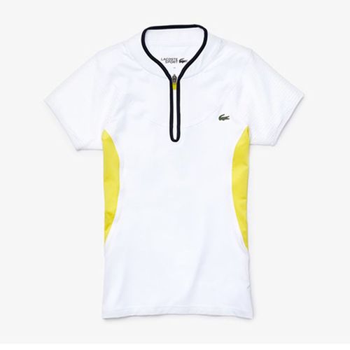 Áo Polo Lacoste Tennis Women’s White, Yellow Màu Trắng Vàng Size 38