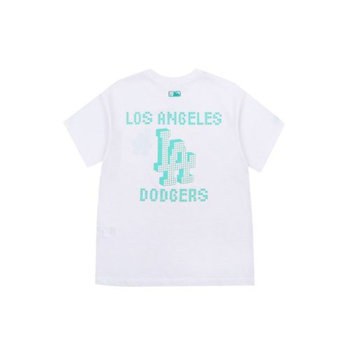 Áo Phông MLB Play Back Pixel Logo Overfit Short Sleeve T-shirt LA Dodgers Màu Trắng Size XS-3