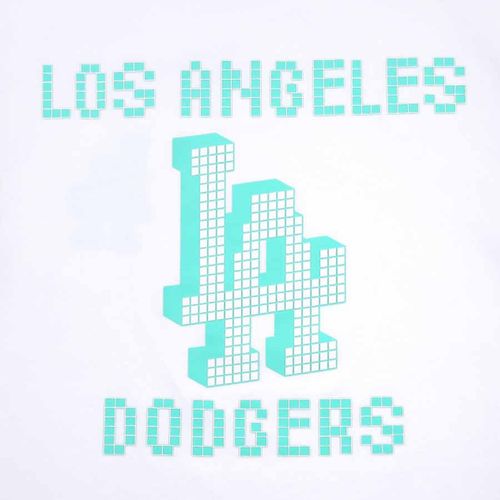 Áo Phông MLB Play Back Pixel Logo Overfit Short Sleeve T-shirt LA Dodgers Màu Trắng Size XS-4