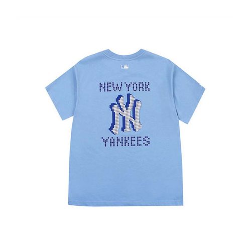 Áo Phông MLB Play Back Pixel Logo Overfit Short Sleeve T-shirt New York Yankees Màu Xanh Nhạt Size XL-2