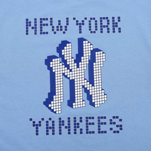 Áo Phông MLB Play Back Pixel Logo Overfit Short Sleeve T-shirt New York Yankees Màu Xanh Nhạt Size XL-3