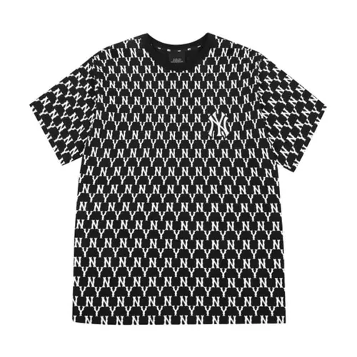 Áo Phông MLB Monogram Allover Overfit Short Sleeve T-Shirt New York Yankees Black Màu Đen Size M