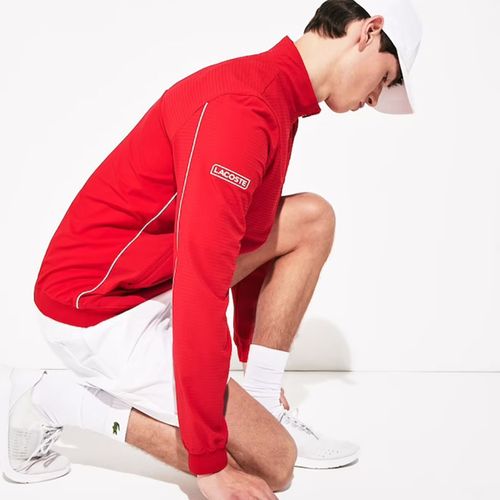 Áo Khoác Lacoste Men's Sport X Novak Djokovic Textured Zip Jacket Màu Đỏ Size 52-3