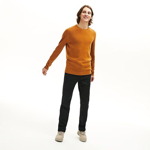Áo Len Lacoste Men's Crew Neck Wool And Cashmere Blend Knit Effect Sweater Màu Nâu Size M-1