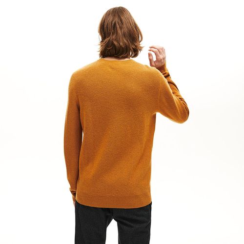 Áo Len Lacoste Men's Crew Neck Wool And Cashmere Blend Knit Effect Sweater Màu Nâu Size M-2