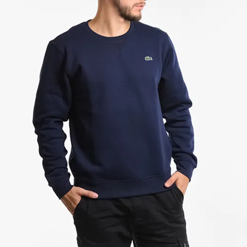 Áo Nỉ Lacoste Sport Men's Brushed Fleece Crew Neck Cotton Sweatshirt Màu Xanh Navy Size S