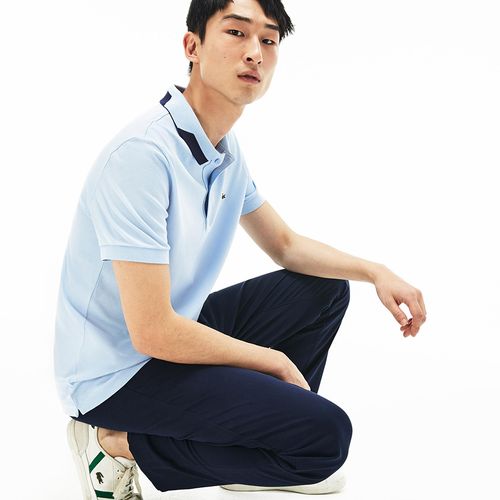 Áo Phông Lacoste Men's Short-Sleeve Regular Fit Unicolor Stretch Pima Màu Xanh Blue Size S-4