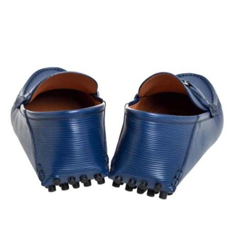Giày Lười Nam Louis Vuitton LV  Blue Epi Leather Hockenheim Slip On Loafers Màu Xanh Navy Size 41.5-2
