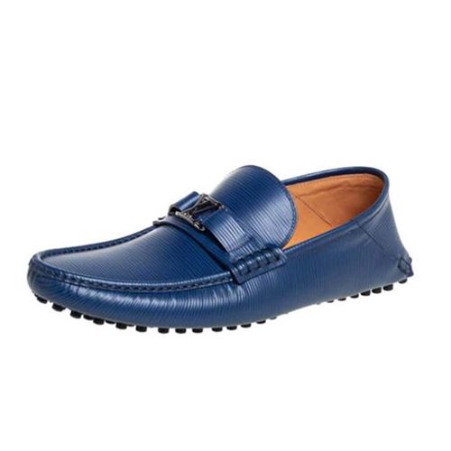 Giày Lười Nam Louis Vuitton LV  Blue Epi Leather Hockenheim Slip On Loafers Màu Xanh Navy Size 41.5-5