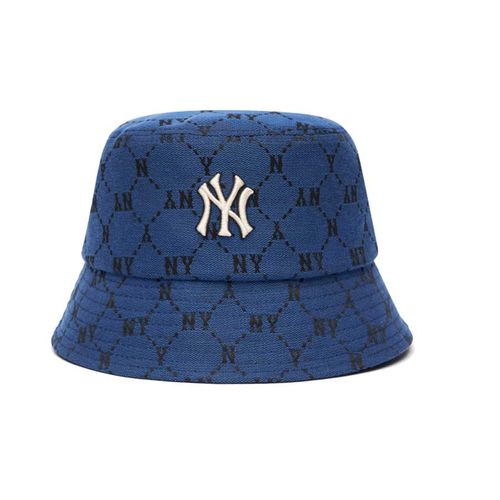 Mũ MLB Monogram Diamond Jacquard Bucket Hat New York Yankees 3AHTM111N-50BLD