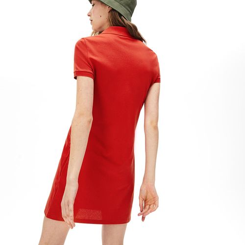 Váy Lacoste Women's Stretch Cotton Mini Piqué Polo Dress Màu Cam-2