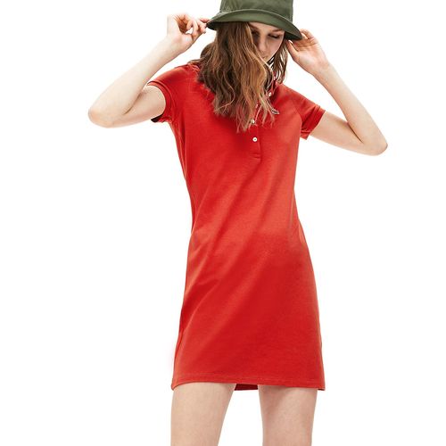 Váy Lacoste Women's Stretch Cotton Mini Piqué Polo Dress Màu Cam-3