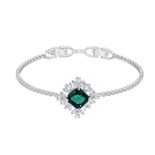 Vòng Tay Swarovski Palace Bracelet, Green, Rhodium Plated-1