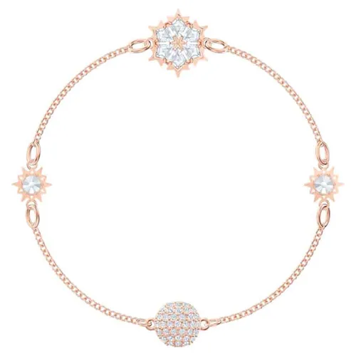 Trang sức Vòng đeo tay Mạ vàng hồng - Vòng Tay Swarovski Remix Collection Snowflake Strandwhite, Rose-Gold Tone Plated Size M - Vua Hàng Hiệu