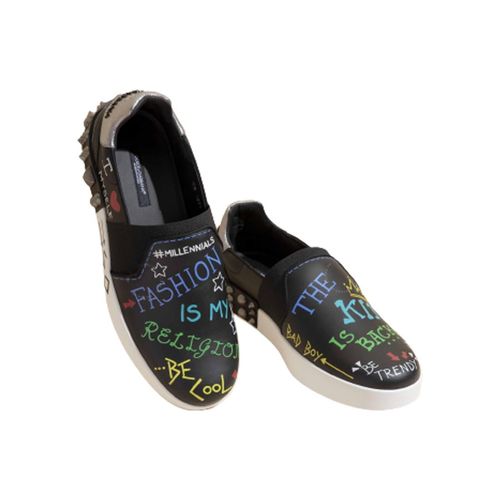 Giày Dolce & Gabbana D&G Portofino In Calfskin Slip On Sneakers Màu Đen Size 7.5-2