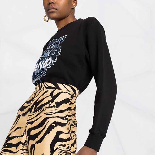 Áo Nỉ Kenzo Embroidered Tiger Logo Sweatshirt Màu Đen Size S-1