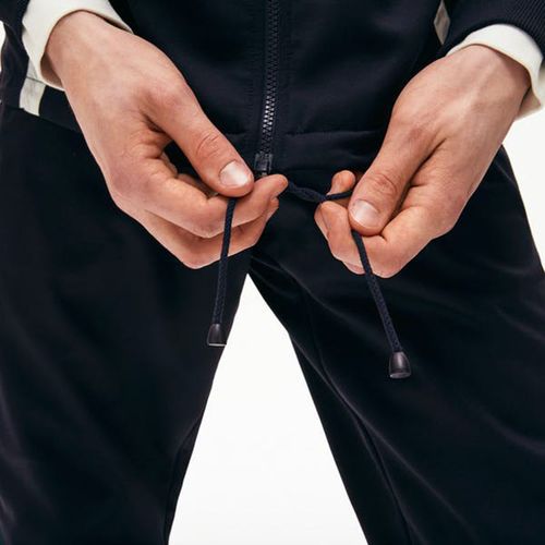 Áo Khoác Lacoste Zippered Heritage Men's Jacket Phối Màu Xanh Trắng Size S-3