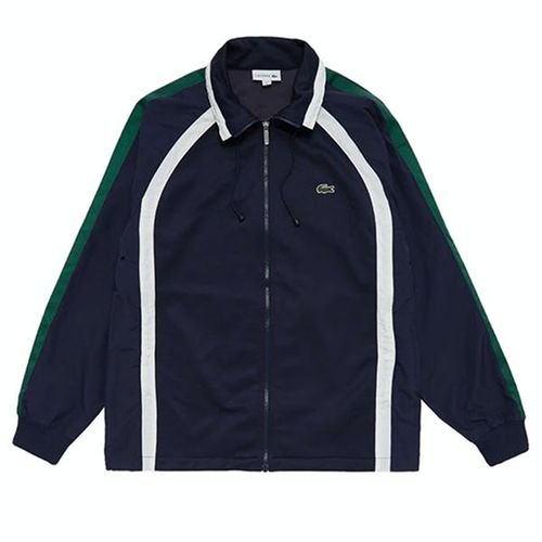 Áo Khoác Lacoste Zippered Heritage Men's Jacket Phối Màu Xanh Trắng Size S-5