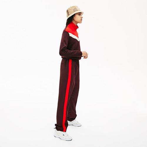 Áo Khoác Women's Lacoste Color-Block Fleece Zip Up Sweatshirt Bordeaux Phối Màu Size 38-3