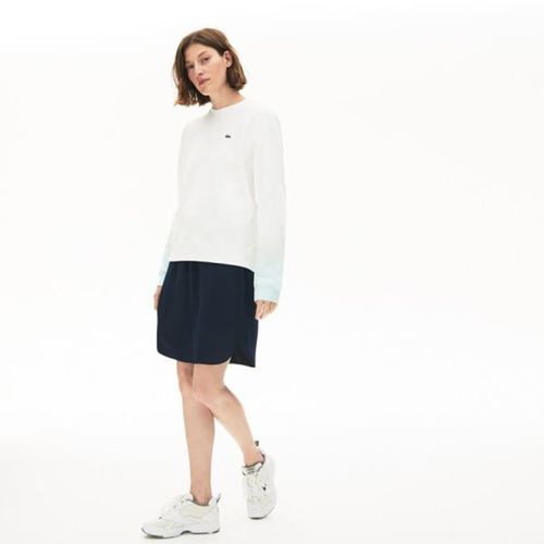 Áo Nỉ Lacoste Made In France Crew Neck Organic Cotton Sweatshirt Màu Trắng Xanh Size 36-1