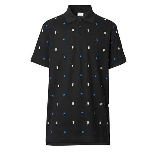 Áo Polo Burberry Monogram-Motif Star-Print Polo Shirt Màu Đen Size S