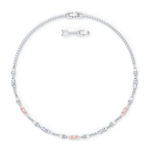 Dây Chuyền Chuỗi Swarovski Perfection Chaton Necklacepink, Rhodium Plated