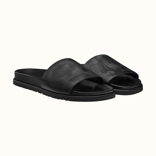 Dép Hermès Biarritz Leather Sandals Màu Đen Size 39-3
