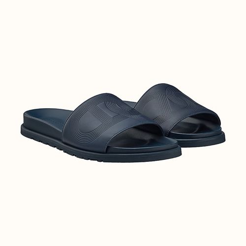 Dép Hermès Biarritz Leather Sandals Màu Xanh Navy Size 40-3
