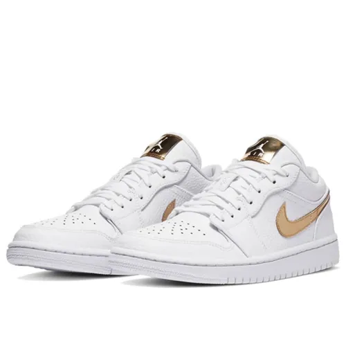 Giày Thể Thao Nike Jordan 1 Low White Metallic Gold CZ4776-100 Màu Trắng Size 36.5