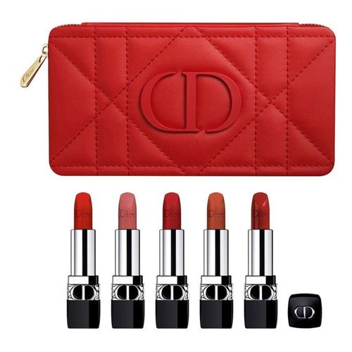 Set Son Dior Rouge Refillable Lipstick Collection - Couture Color & Floral Lip Care 5 Màu