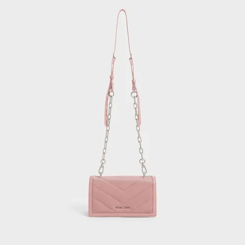 Túi Xách Nữ Charles & Keith CNK Sonia Recycled Nylon Padded Wallet Pink CK6-10840446 Màu Hồng