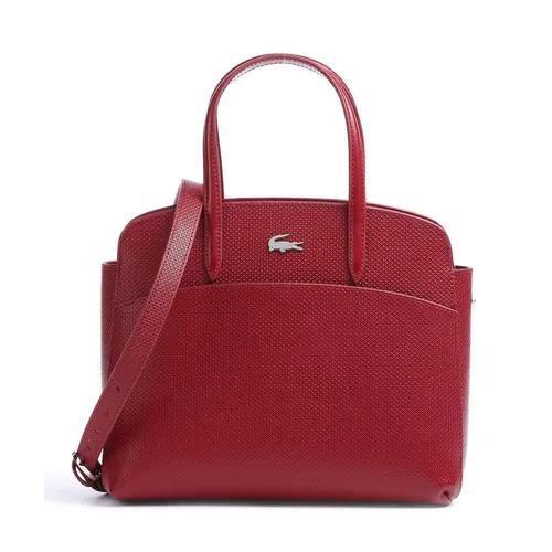 Túi xách Lacoste Túi xách tay - Túi Xách Lacoste Chantaco Handbag Embossed Cow Leather Bordeaux Red Màu Đỏ - Vua Hàng Hiệu