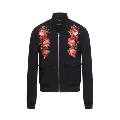 Áo Khoác Nam Dolce & Gabbana D&G Màu Đen Họa Tiết Hoa Màu Cam Size 46 - Thời trang - Vua Hàng Hiệu