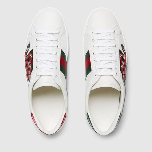 Giày Gucci Men's Ace Embroidered Sneaker Màu Trắng Size 7-4