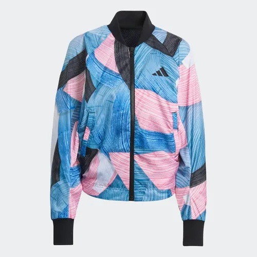 Thời trang Nữ Xanh Blue Áo khoác - Áo Khoác Nữ Adidas Sportswear Nini Sum Graphic Bomber Jacket Multicolor GL9539 Màu Xanh Blue Size S - Vua Hàng Hiệu