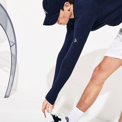 Áo Khoác Thể Thao Lacoste Sport Novak Djokovic Stretch Zippered Jacket Màu Xanh Than Size M-4