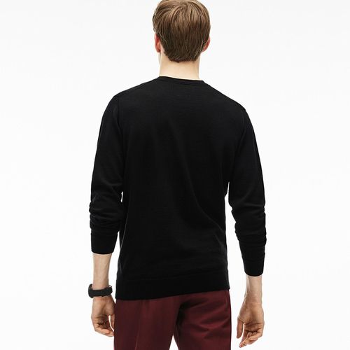 Áo Len Lacoste Men's V-Neck Wool Jersey Sweater Màu Đen Size S-2