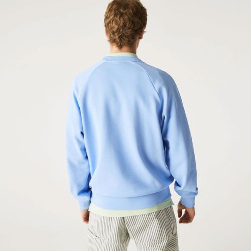 Áo Nỉ Lacoste Men’s Crew Neck Embroidered Piqué Fleece Sweatshirt Màu Xanh Blue Size M-2