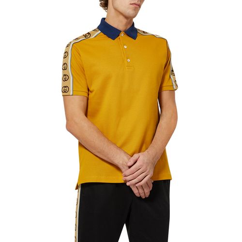 Áo Polo Gucci Interlocking G Stripe Polo Shirt  Yellow Size S