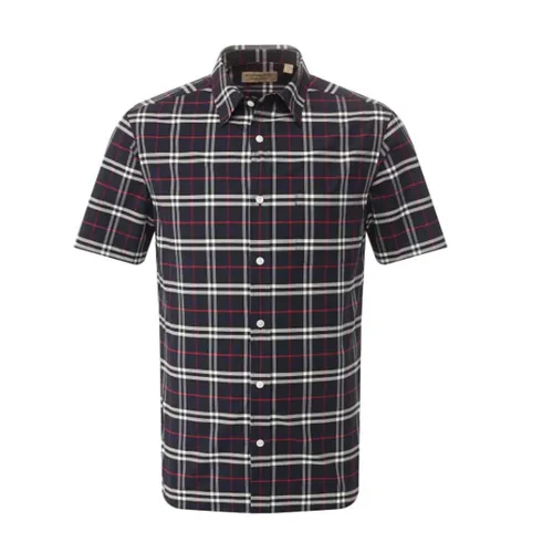 Áo Sơ Mi Burberry Kẻ Caro Màu Xanh Đen Size L